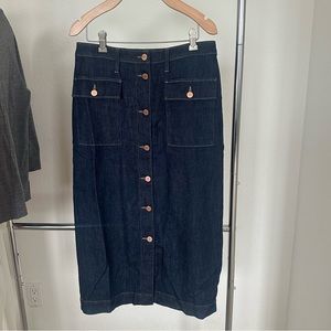 Straight denim skirt